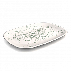 ORNAMIN Gourmetplatte - Kleckse - salbei - 25x36cm 305815