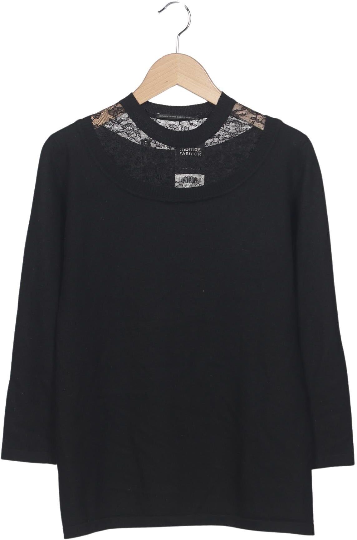 Ermanno Scervino Damen Pullover, Schwarz, Gr. EU 42 (IT 48), Synthetik / Baumwolle / Schurwolle - Second Hand