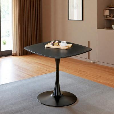 ZWYO HOSIMU "Modern Round Pedestal Bistro Table, 23.6"" Small Accent Kitchen Table with Marble Finish Top, Metal Base"