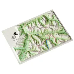 Georelief Schweizer Nationalpark Reliefpostkarte - STK - bunt