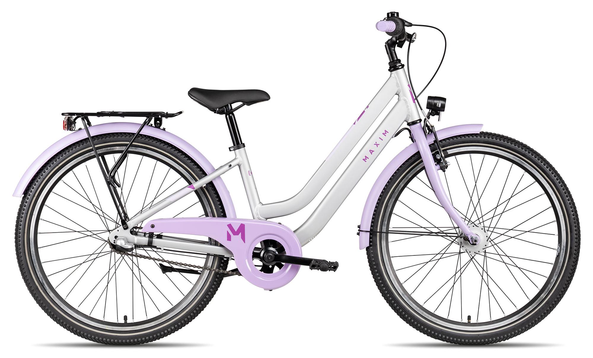 Maxim Luna 24-3 Nexus robustes Kinderfahrrad mit Rücktritt & Gepäckträger 24 Zoll Rosa 32 cm