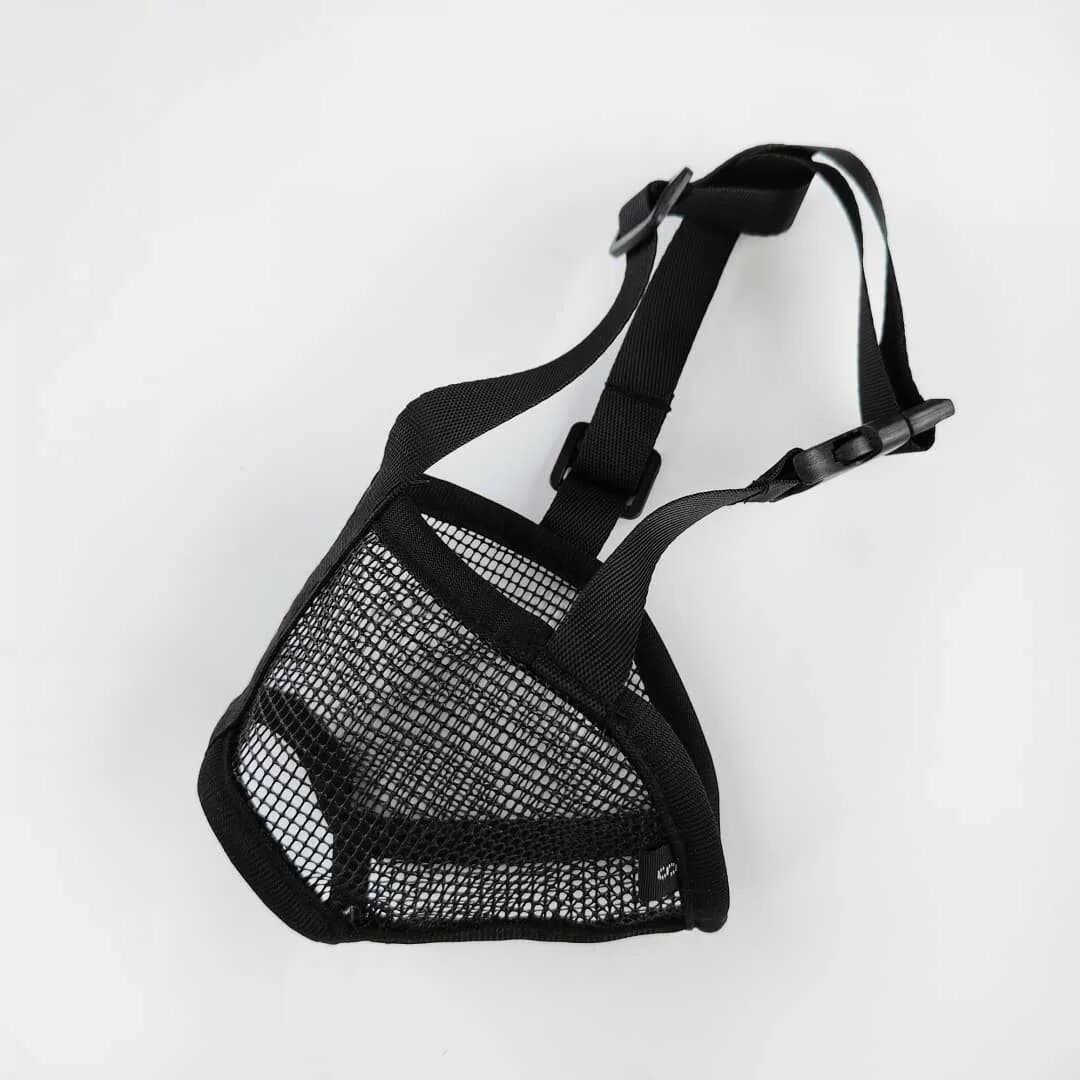 INF Schwarzer Polyester Hunde Maulkorb - Beißschutz, Bellschutz & Fressschutz XL