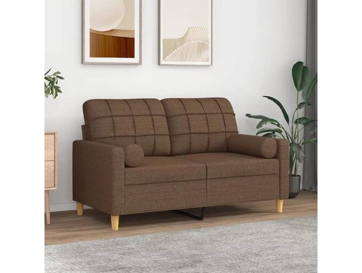 SALE 2025 Canapé fixe - Canapé 2 places avec oreillers décoratifs marron 120 cm tissu - 138x77x80 cm 22 3 Kg 7947