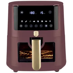 BerlingerHaus Heissluftfritteuse mit 8 Kochprogrammen und Warmhaltefunktion, 5l, bordeaux, Fritteuse, Rot