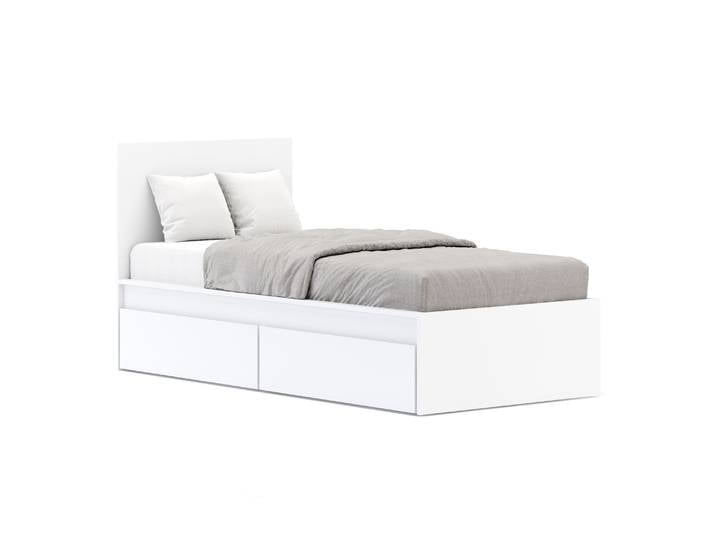 Bett mit 2 Schubladen RIGI 90 x 200 cm weiss