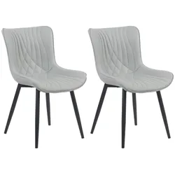 CLP 2er Set Stühle Brady Kunstleder   Farbe: grau, Material: Kunstleder