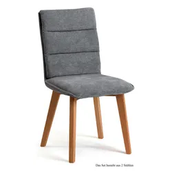ESSZIMMERSTUHL (2er-Set) Darija 47x92x60 Eiche geölt/Grau