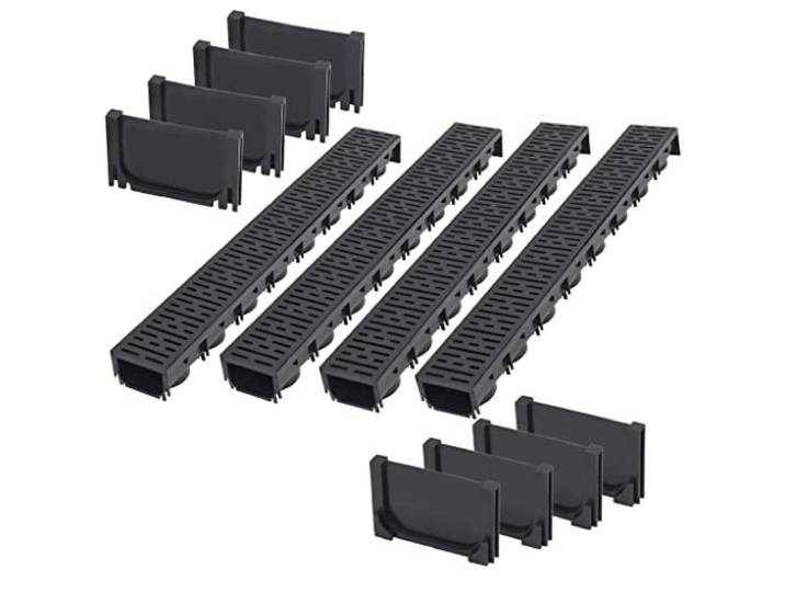 vidaXL Caniveau de drainage 4 pcs Plastique 4 m