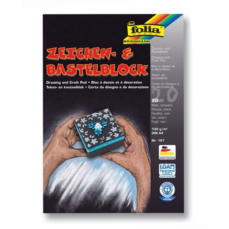 Folia Zeichen- & Bastelblock, DIN A3, 130 g/qm, schwarz
