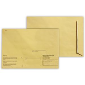 RNK Briefumschläge 2042/50, recyclinggelb, C4, ohne Fenster, haftklebend, 100g/m², 50 Stück