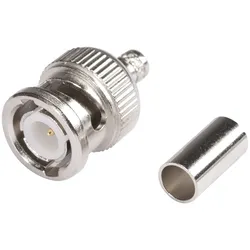 HICON BNC Crimp-Kabelstecker, gerade, nickelfarben
