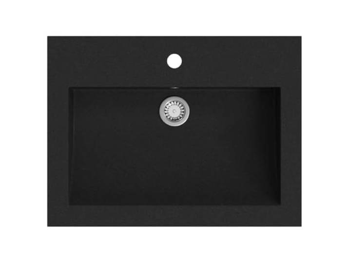 vidaXL Lavabo en granit 600 x 450 x 120 mm Noir