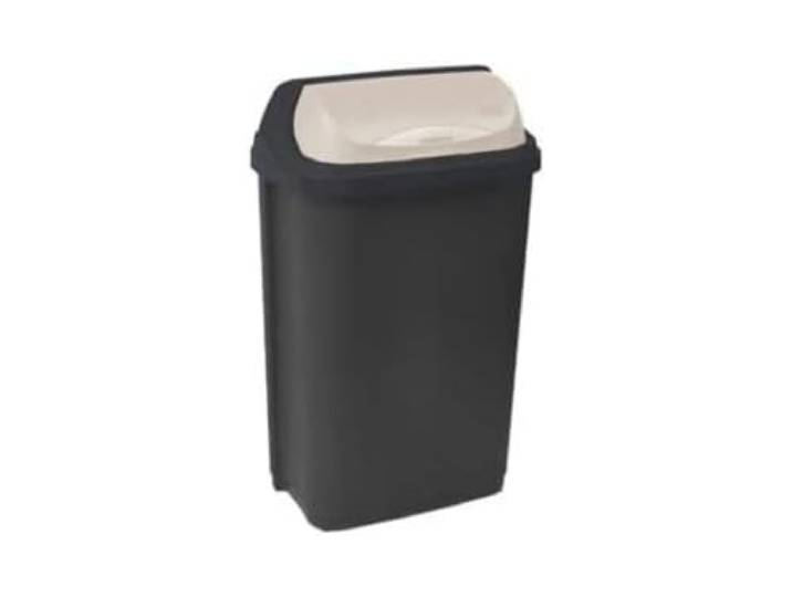 keeeper Vuilnisbak, afvalbak met klapdeksel, 10 l, Rasmus, grafietgrijs