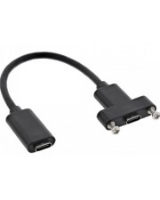 InLine USB 3.1 Adapterkabel Buchse C auf Einbaubuchse C 0,2m Schwarz (33441H)