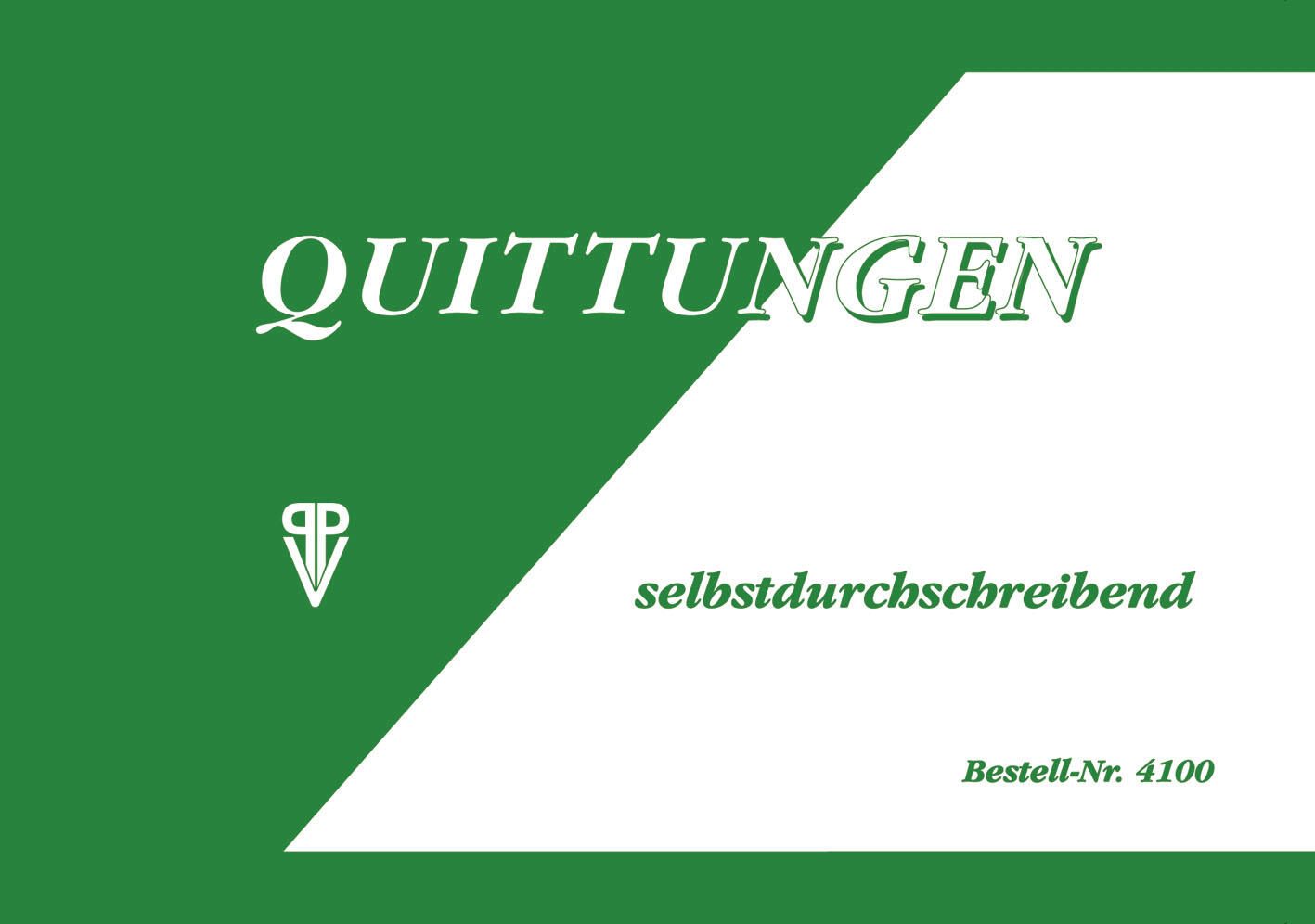 neutral Quittung, MwSt. separat ausgewiesen Formularbuch 4100