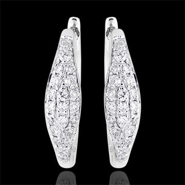 Edenly Ohrringe - Mini Creolen - Kostbare TrÃ¤nen - 750er WeiÃŸgold und Diamant