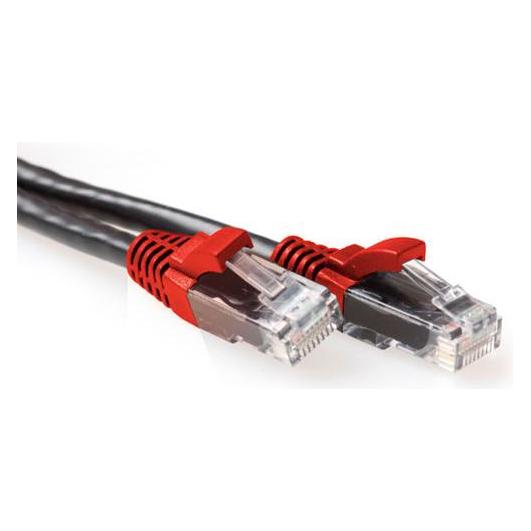 ACT Black 5 meter U/UTP CAT6A patch cable cross with RJ45 connectors. Cat6a u/utp cross bk/rd 5.00m (U/UTP, CAT6a, 5 m) (IB6205)