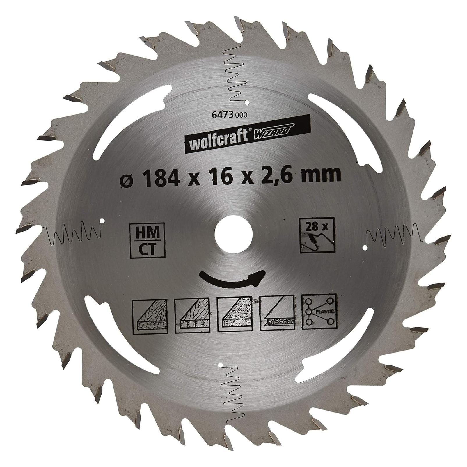 wolfcraft 1 Kreissägeblatt HM, 28 Zähne ø184mm (6473000)