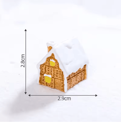 Inspire Picks Mini Christmas Ornament Dollhouse Figures Gingerbread Man And Snowman Micro Landscape Decor a10