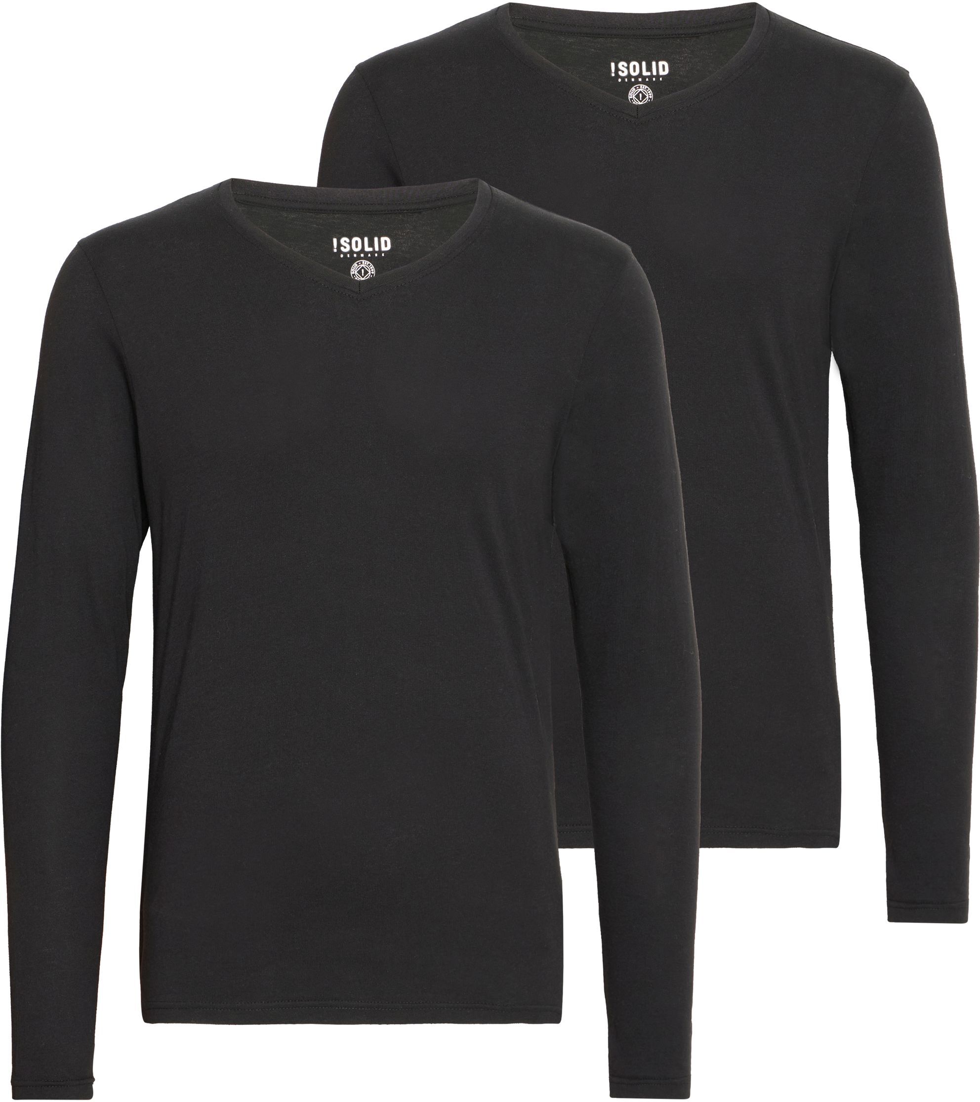 !solid V-Shirt SOLID "V-Shirt SDBasil", Herren, Gr. XL, schwarz, Obermaterial: 100% Baumwolle CO., Shirts V-Shirt