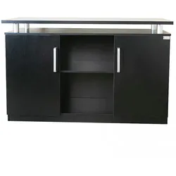 Büromöbel Büro Schrank Aktenschrank ORLY schwarz 140x85x43cm Büro Homeoffice Arbeitszimmer