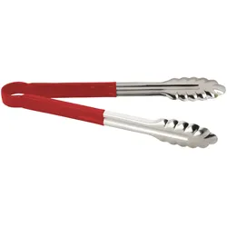 METRO PROFESSIONAL Grillzange, Edelstahl/Vinyl, 24 cm, rot/silber
