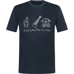 Super Natural, Herren, Sportshirt, Van Life Bio Jersey Tee (L), Grau, Blau