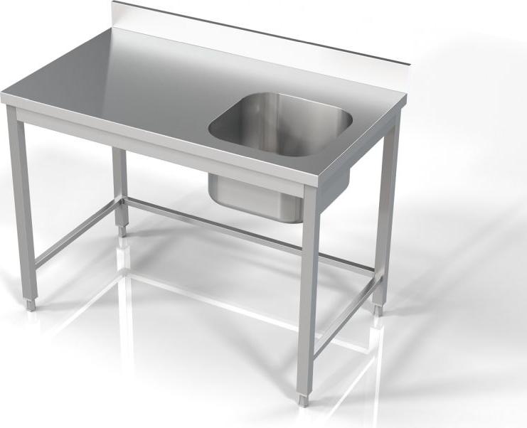 Combisteel Spültisch 1 Becken rechts aus Edelstahl 1200x700x850mm