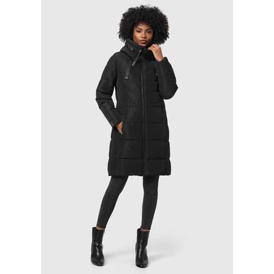 Winterjacke MARIKOO "Natsukoo XVI", Damen, Gr. S, schwarz, Obermaterial: 100% Polyester, Jacken Winterjacke, Stepp Mantel mit großer Kapuze, Topseller