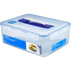 LocknLock Frischhaltedose HPL880, aus Kunststoff, 4,8 Liter, mit Abtropfgitter & Griff, transparent, luftdicht