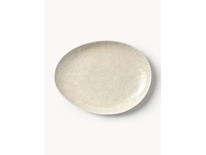 Assiettes plates artisanales de forme organique Macey, 4 pièces