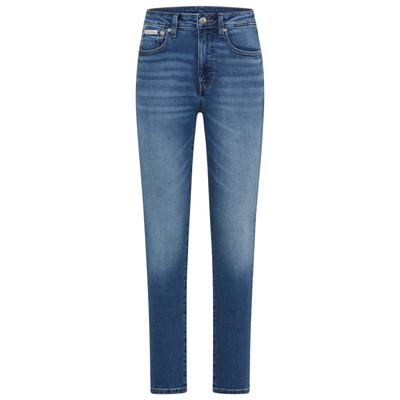 Skinny-fit-Jeans CALVIN KLEIN JEANS "MID RISE SKINNY INDIGO STATION", Damen, Gr. 30, Länge 30, blau (indigo station), Denim/Jeans, Obermaterial: 80% Baumwolle, 12% Polyester, 6% Elastomultiester, 2% Elasthan, unifarben, skinny fit lang, Jeans,...