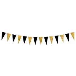 PartyDeco Wimpelkette schwarz gold