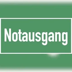 Notausgang, Textschild, Folie, 297x105 mm