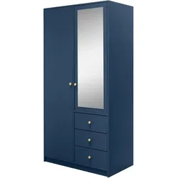 DREHTÜRENSCHRANK Solea Lux mit 2 Türen und 3 Schubladen, Dunkelblau