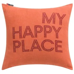 David Fussenegger Kissenhülle Silvretta 'my happy place' 50 x 50 cm Terracotta