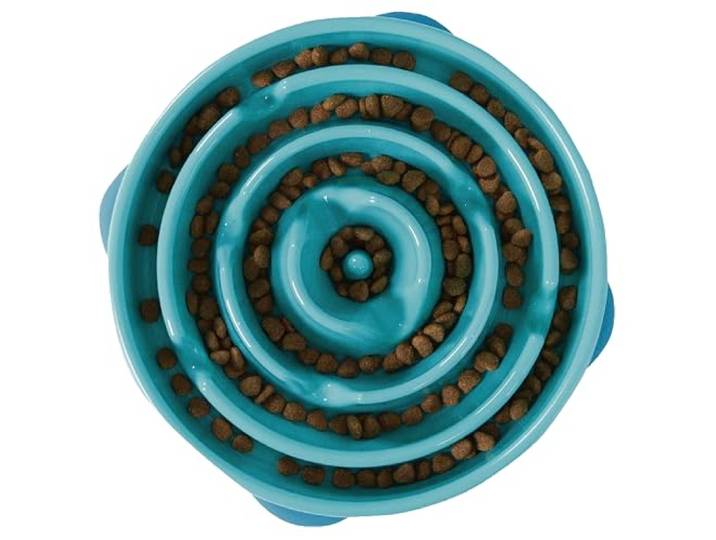Outward Hound Fun Feeder Slo Bowl - Hondenvoederbak - tegen schrokken - turkoois - Large/Regular