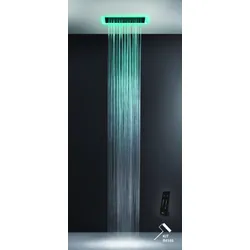 Gessi Afilo, Multifunktions Dusch-Aufbau-System 300x300 Strahlart Regen, Schwall, mit Colour Lichttherapie Effekt, 57401279