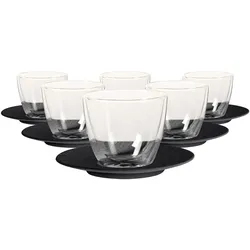 CAFÉ AU LAIT-SET Manufacture Rock schwarz 250 ml 6er Set