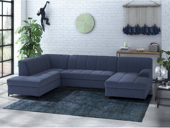 Home affaire Wohnlandschaft Balme, moderne Formensprache, zeitloses Design, U-Form, Inkl. Zierkissen, wahlweise mit Bettfunktion
