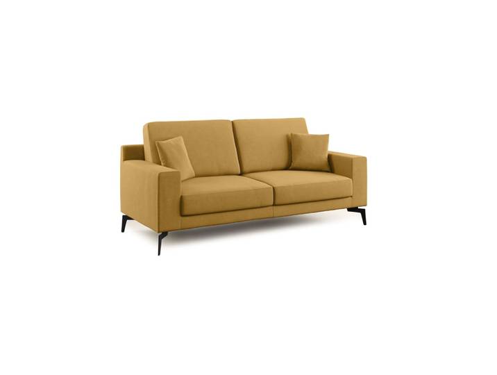 Canapé en microfibre 166 cm jaune