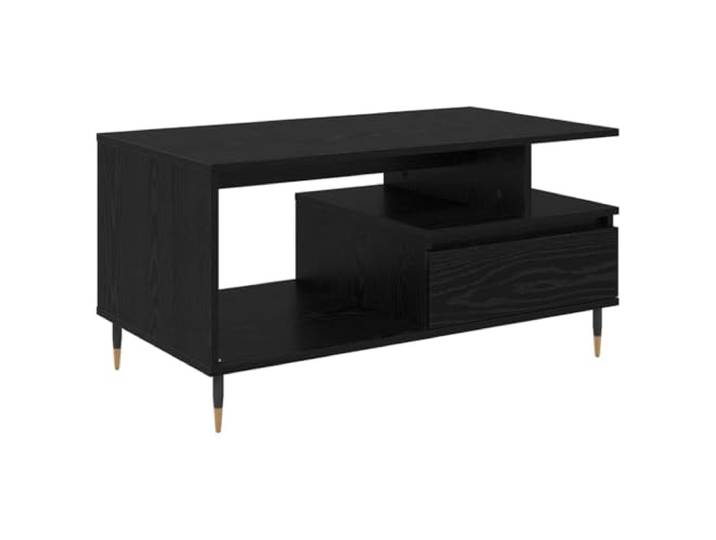 KUTYWEXFM Couchtisch mit Schublade 90x49x45 cm Wohnzimmertisch Vielseitiger Kaffeetisch für das heimische Wohnzimmer mit praktischer Schublade, zwei Fächern und stabilen Stahlbeinen.
