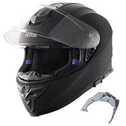 VEVOR Motorradhelm, Integralhelm, Smart Street ABS & High Density Helm mit Wechselglas, ECE-geprüfter bequemer Motocross-Helm, passend für Jugendliche & Erwachsene