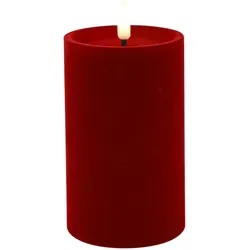 Countryfield, LED Kerzen, Stumpenkerze LED Velvet Lyon L rot 12,5cm