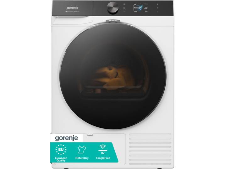 GORENJE Wärmepumpentrockner DG89BP , Energieeffizienz: B, weiß, B:60cm H:85cm T:62,5cm, Trockner, TFT-Farb-Display, NatureDry Schonung, TangleFree, Wärmepumpentrockner