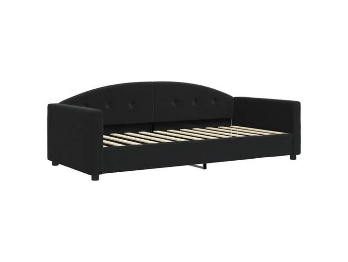 Lit simple Contemporain Banquette lit/Lit de repos sans matelas noir 90x200 cm velours - 1 Place SP1528BED65606572