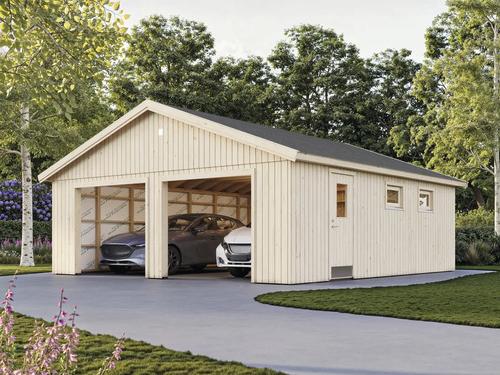 Doppelgarage Palmako Andre 44,7 m² ohne Tor 665 x 739 cm natur
