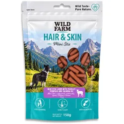 WILD FARM Hair & Skin Mini Stix mit Lammfleisch + Petersilie, Kürbis, Lachsöl 150g