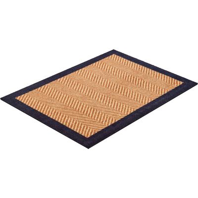 Fußmatte GRUND "Herringbone", beige, B:60cm H:8mm L:85cm, Kunstfaser, Teppiche, Fußmatte, Schmutzfangmatte mit Bordüre, In- und Outdoor geeignet, waschbar