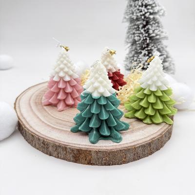 On Spot Shop Christmas Tree Candle, Scented Tree Candle, Holiday Home Decor, Christmas Party Gift, New Year Decoration pink